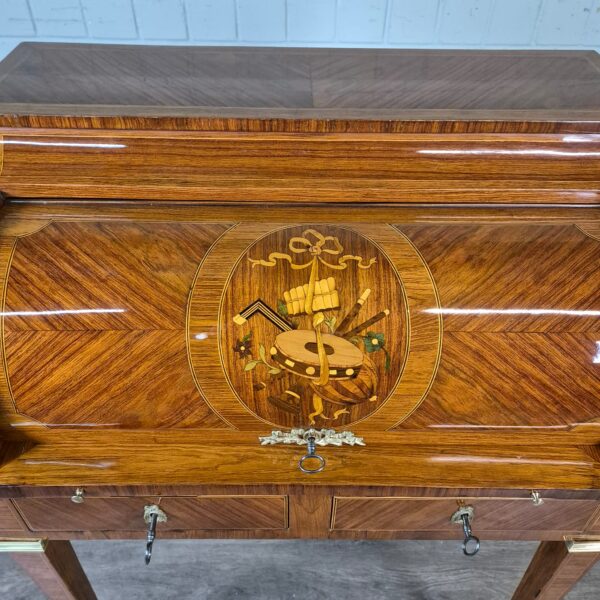 Ladies' desk Secretary Biedermeier 1840 Walnut - Image 6