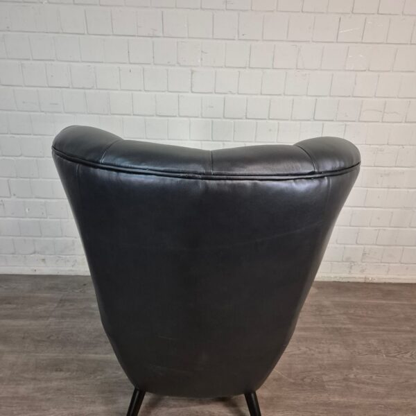 Chesterfield Armchair Leather Black - Image 9