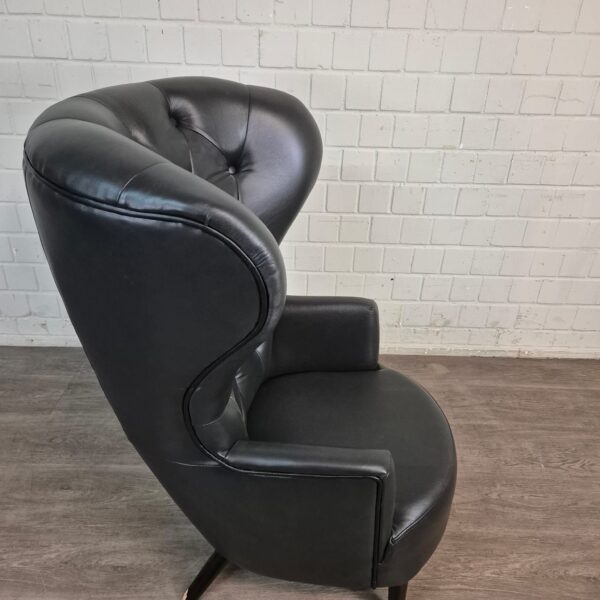 Chesterfield Armchair Leather Black - Image 10