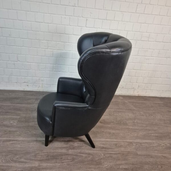 Chesterfield Armchair Leather Black - Image 7