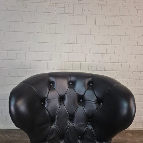 Chesterfield Armchair Leather Black - Image 3