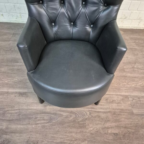 Chesterfield Armchair Leather Black - Image 5