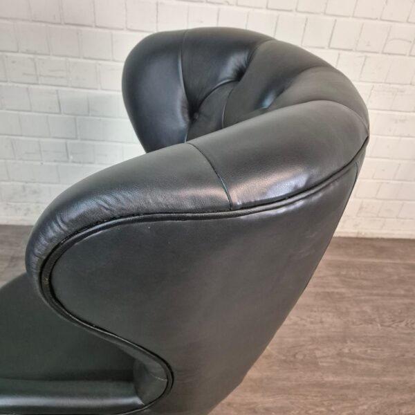 Chesterfield Armchair Leather Black - Image 8