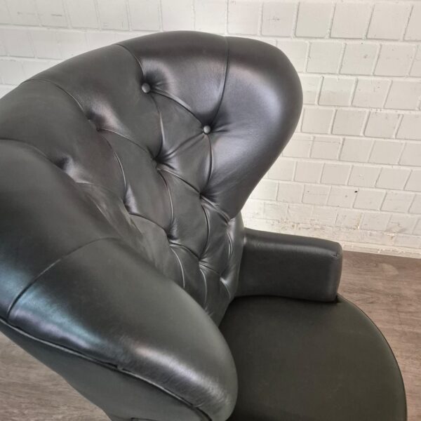 Chesterfield Armchair Leather Black - Image 11