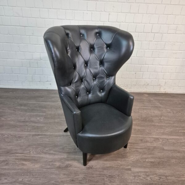 Chesterfield Armchair Leather Black