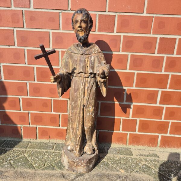 Statue Antique Wood Saint Francis of Assisi