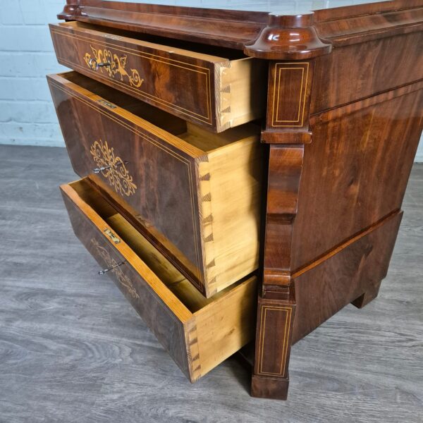 Chest of Drawers Biedermeier 1830 Mahogany - Image 12