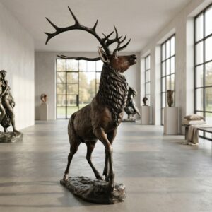 Statue Garden Statue Deer Bronze 2,13 m