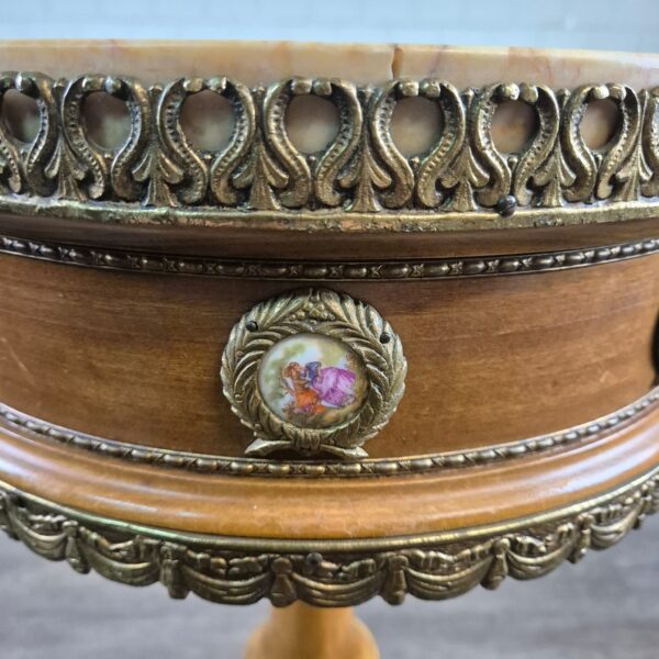 Table Neo-baroque Walnut Marble - Image 5