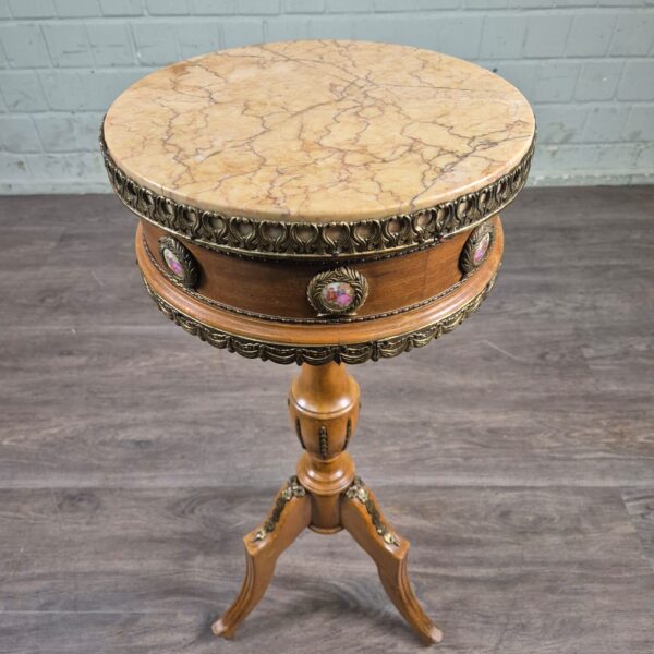 Table Neo-baroque Walnut Marble - Image 2