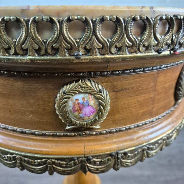 Table Neo-baroque Walnut Marble - Image 4