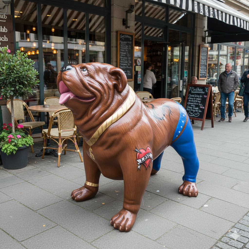 Decoration Statue American Bulldog XXL 1.55 m - Image 2