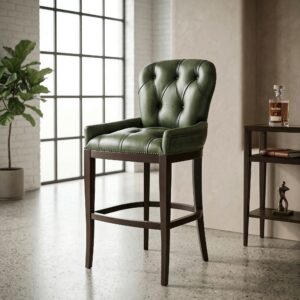 Chesterfield Barstool Leather Green