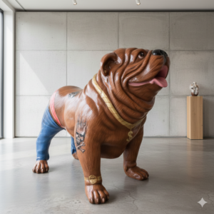 Decoration Statue American Bulldog XXL 1.55 m