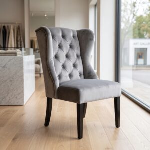 Dining Chair Chesterfield Silver Grey