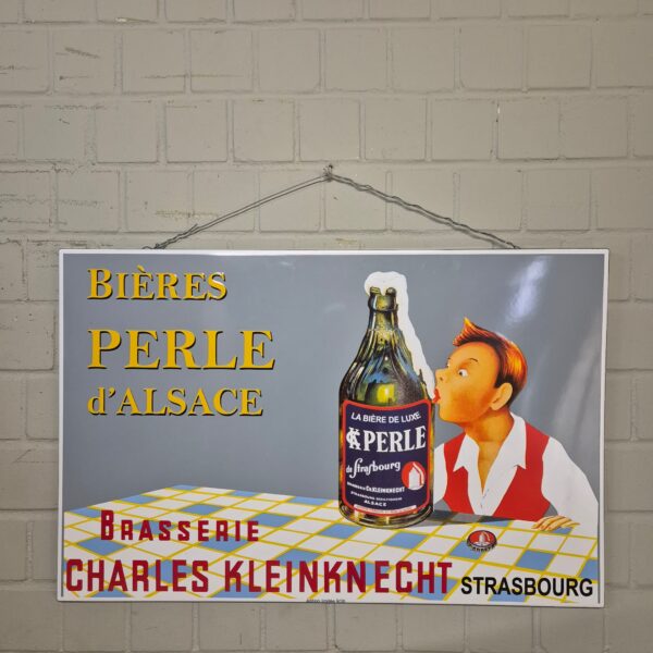 Enamel Advertising Sign "Bières Perle d'Alsace" 1,00 m x 0,65 m - Image 2