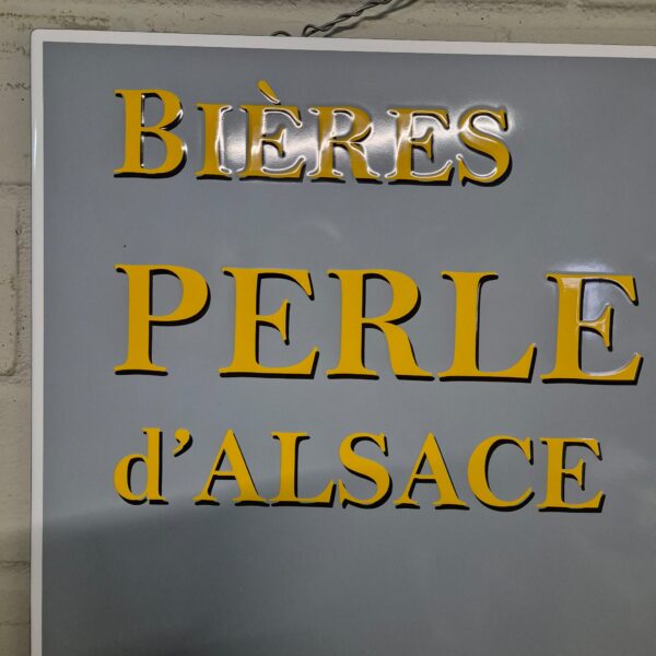 Enamel Advertising Sign "Bières Perle d'Alsace" 1,00 m x 0,65 m - Image 4