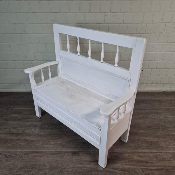 Bench White 1,50 m Pine - Image 3