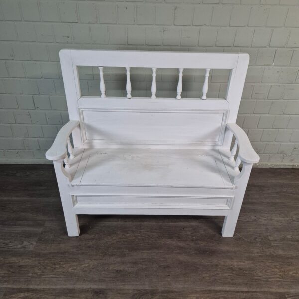 Bench White 1,50 m Pine - Image 2