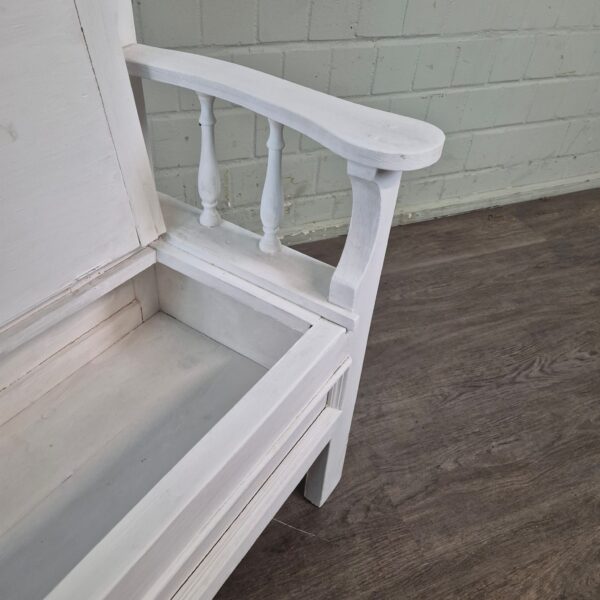 Bench White 1,50 m Pine - Image 6