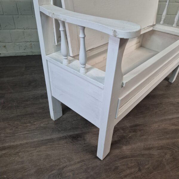 Bench White 1,50 m Pine - Image 5