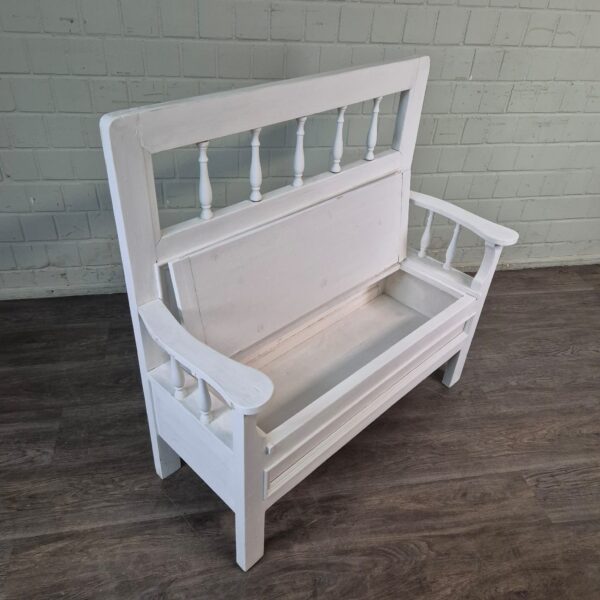 Bench White 1,50 m Pine - Image 4