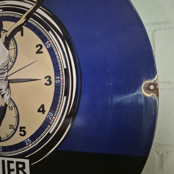 Vintage Advertising Sign Enamel "Heuer" Ø 0.76 m - Image 8