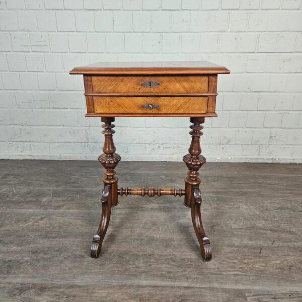 Sewing Table Gründerzeit 1880 Walnut - Image 3