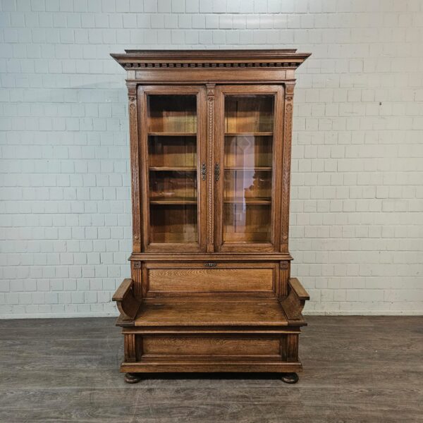 Display Cabinet with Bench Gründerzeit 1880 Oak - Image 2