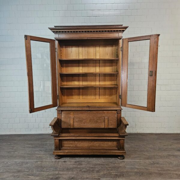 Display Cabinet with Bench Gründerzeit 1880 Oak - Image 12