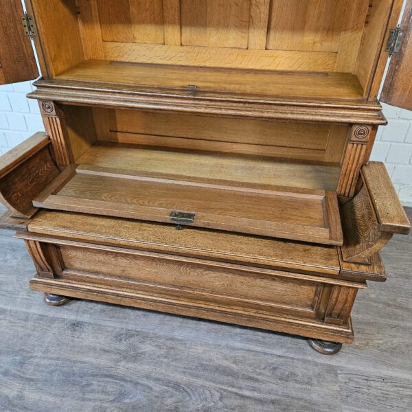 Display Cabinet with Bench Gründerzeit 1880 Oak - Image 14