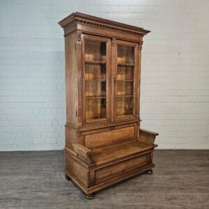 Display Cabinet with Bench Gründerzeit 1880 Oak