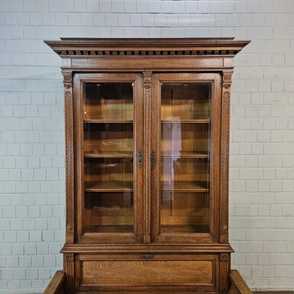 Display Cabinet with Bench Gründerzeit 1880 Oak - Image 4