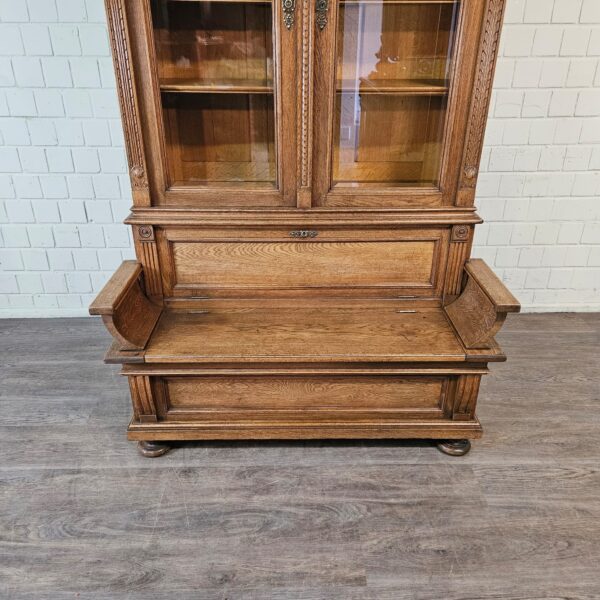 Display Cabinet with Bench Gründerzeit 1880 Oak - Image 5
