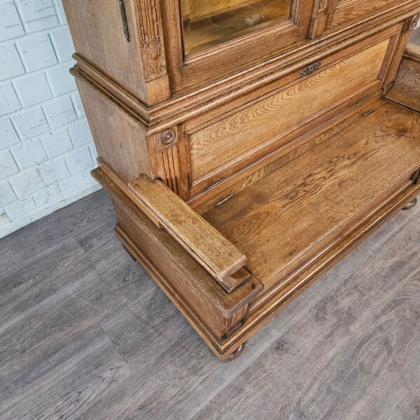 Display Cabinet with Bench Gründerzeit 1880 Oak - Image 7