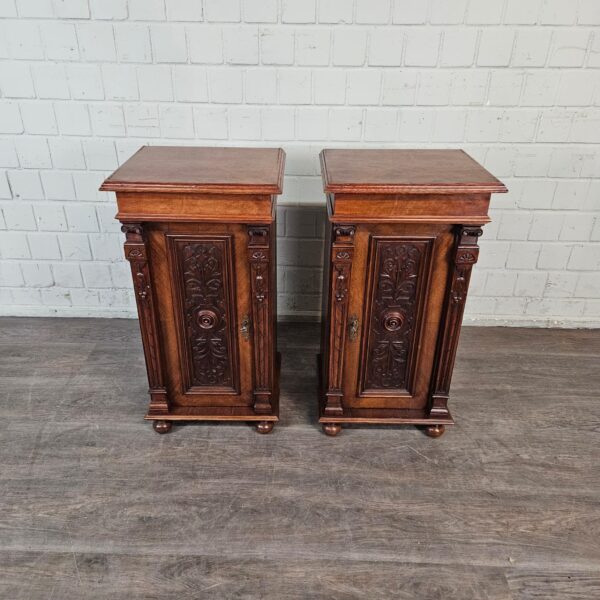 Bedside Tables Gründerzeit 1880 Walnut