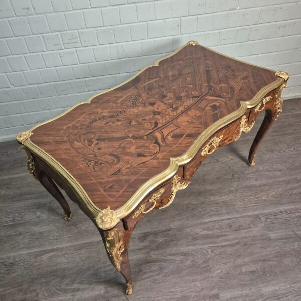 Desk Neo-baroque 1,45 m Walnut - Image 4