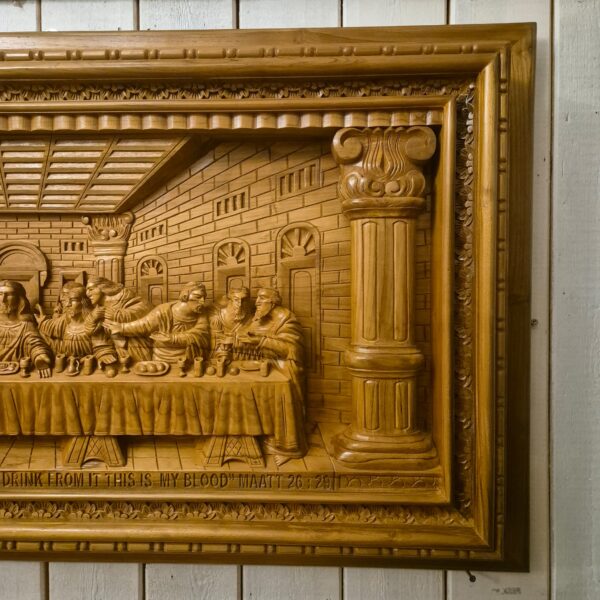3D Teak Wall Relief "The Last Supper" 1.50 m - Image 3