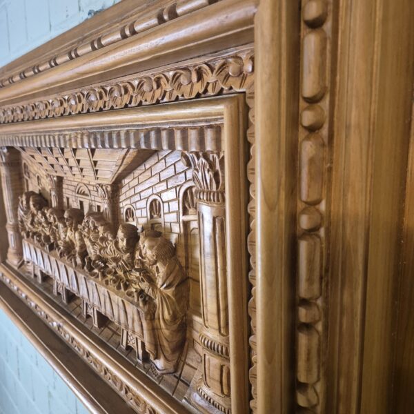 3D teak wall relief "The Last Supper" 1.03 m - Image 10