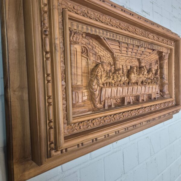 3D teak wall relief "The Last Supper" 1.03 m - Image 5