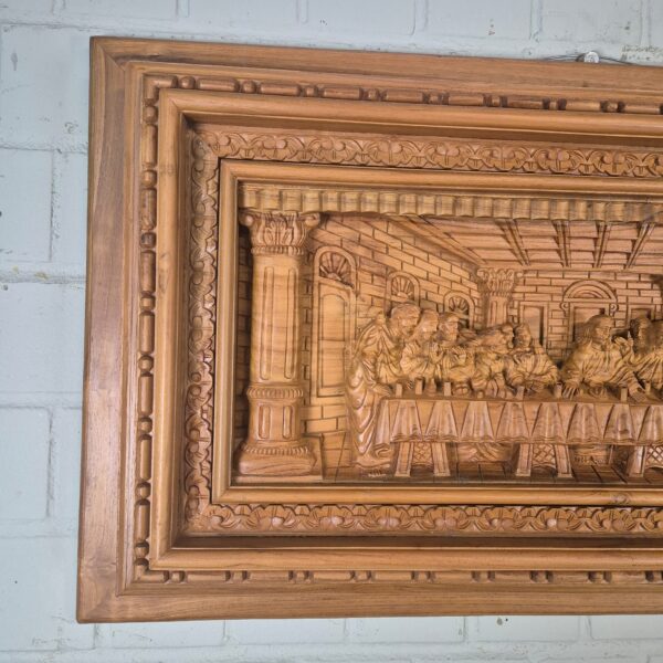 3D teak wall relief "The Last Supper" 1.03 m - Image 3