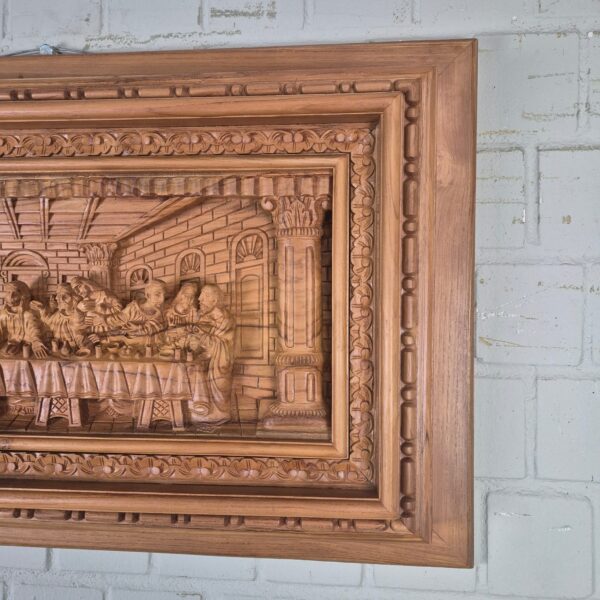 3D teak wall relief "The Last Supper" 1.03 m - Image 4