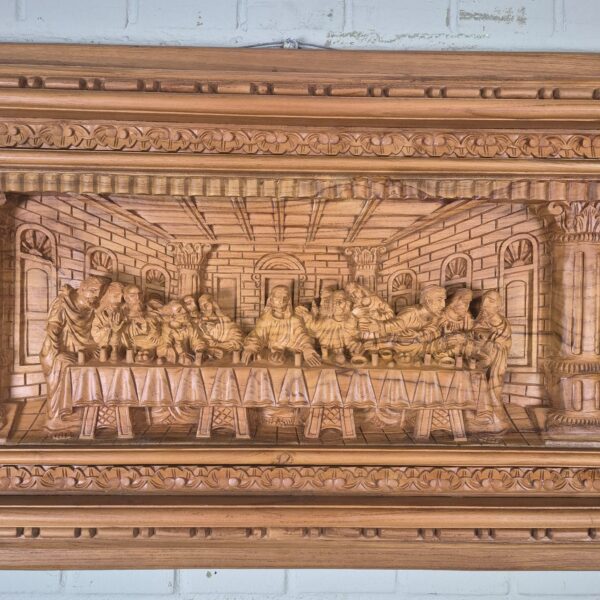 3D teak wall relief "The Last Supper" 1.03 m - Image 9