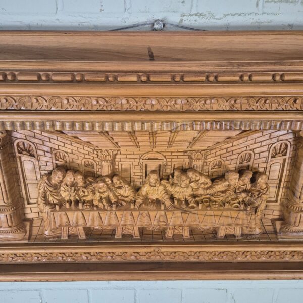 3D teak wall relief "The Last Supper" 1.03 m - Image 8