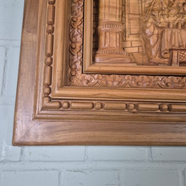 3D teak wall relief "The Last Supper" 1.03 m - Image 6