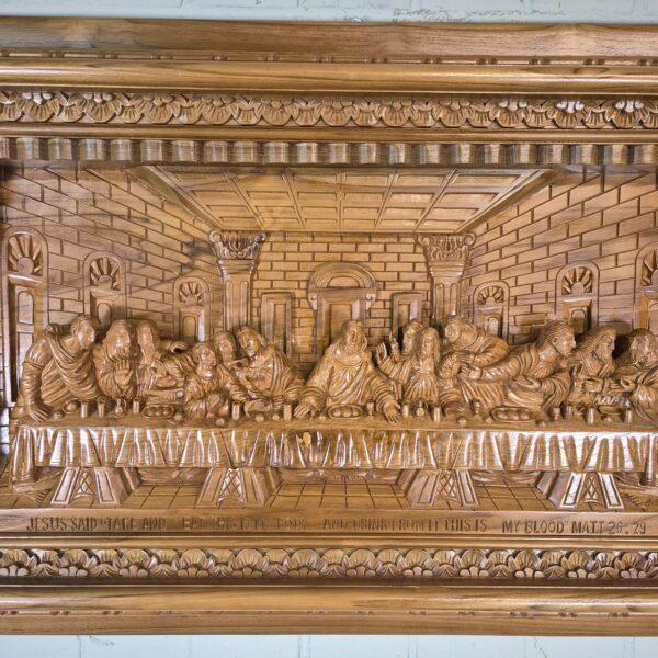 3D teak wall relief "The Last Supper" 1.20 m - Image 7