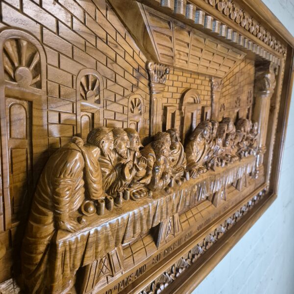 3D teak wall relief "The Last Supper" 1.20 m - Image 6