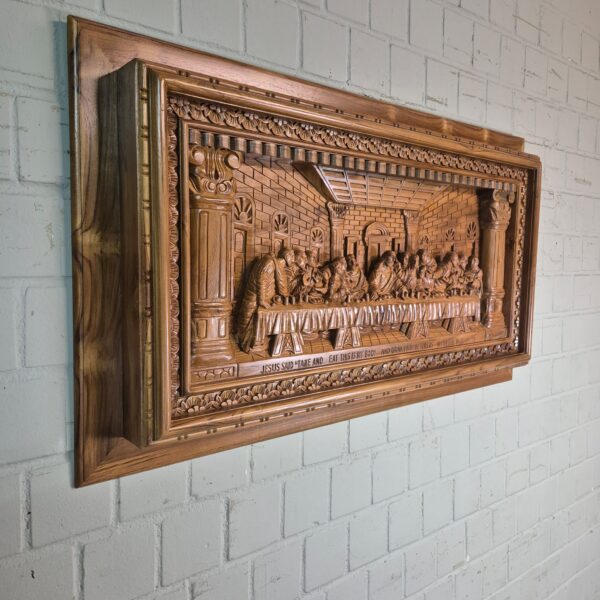 3D teak wall relief "The Last Supper" 1.20 m - Image 3