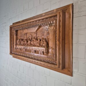 3D teak wall relief "The Last Supper" 1.20 m