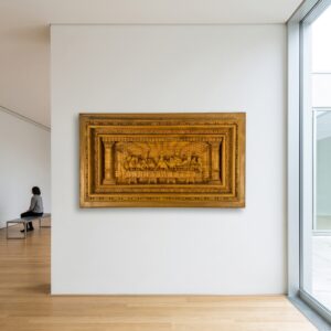 3D teak wall relief "The Last Supper" 1.03 m